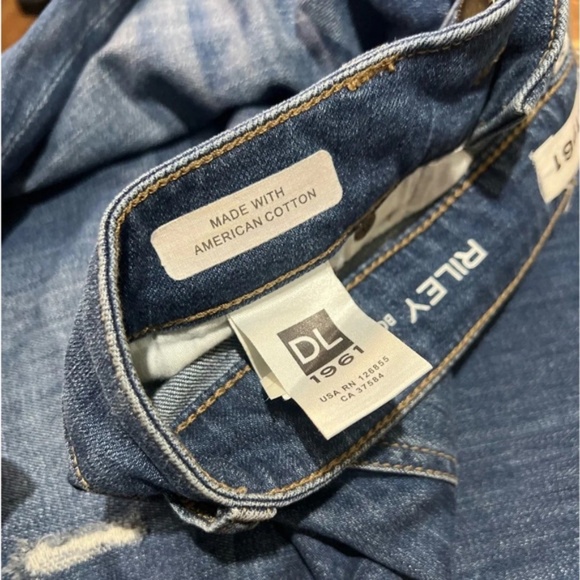 DL1961 Women's Blue Smart Denim Riley Boyfriend Relaxed Jeans 25 - Picture 4 of 8